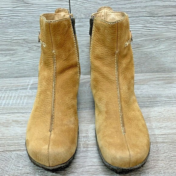 Timberland Women Lynton 6" Zipper Ankle Boot Brown Rust Nubuck Leather Sz 7.5 M - Picture 2 of 10